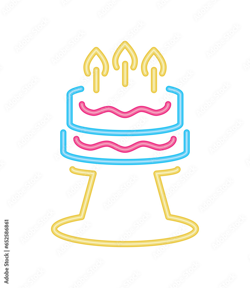 neon party birthday cake greeting neon party birthday cake greeting