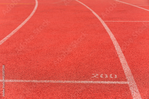 Red running track. Running field at the stadium.