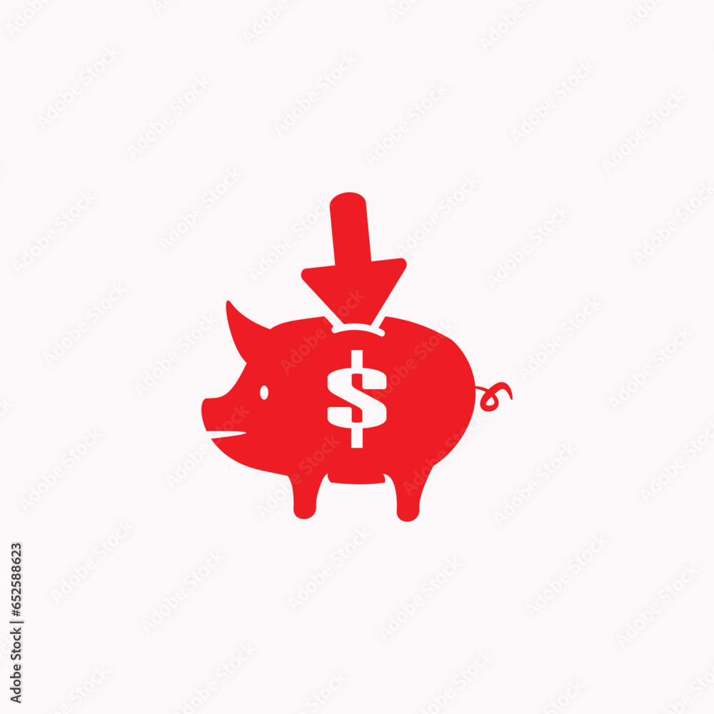 logo piggy bank, vector piggy bank, with a rising arrow illustrating the value of incoming investment logo piggy bank, vector piggy bank, with a rising arrow illustrating the value of incoming investment