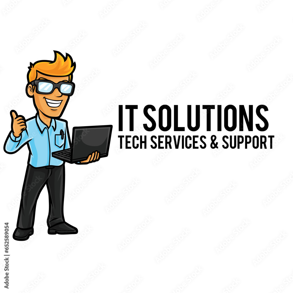 IT Service Logo Mascot Template IT Service Logo Mascot Template