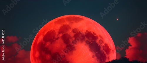 Red moon in the sky from Generative AI