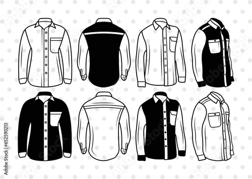 Long Sleeve Shirt Silhouette, Plain Shirt Svg, Shirt Icon Svg, Man Dress Svg, Men Wear Svg, Men Clothe Svg, Shirt Bundle