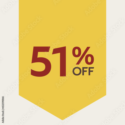51% discount label. for sale. promotion. special offer promotion. discount percentage. vector flat design. fifty one percent