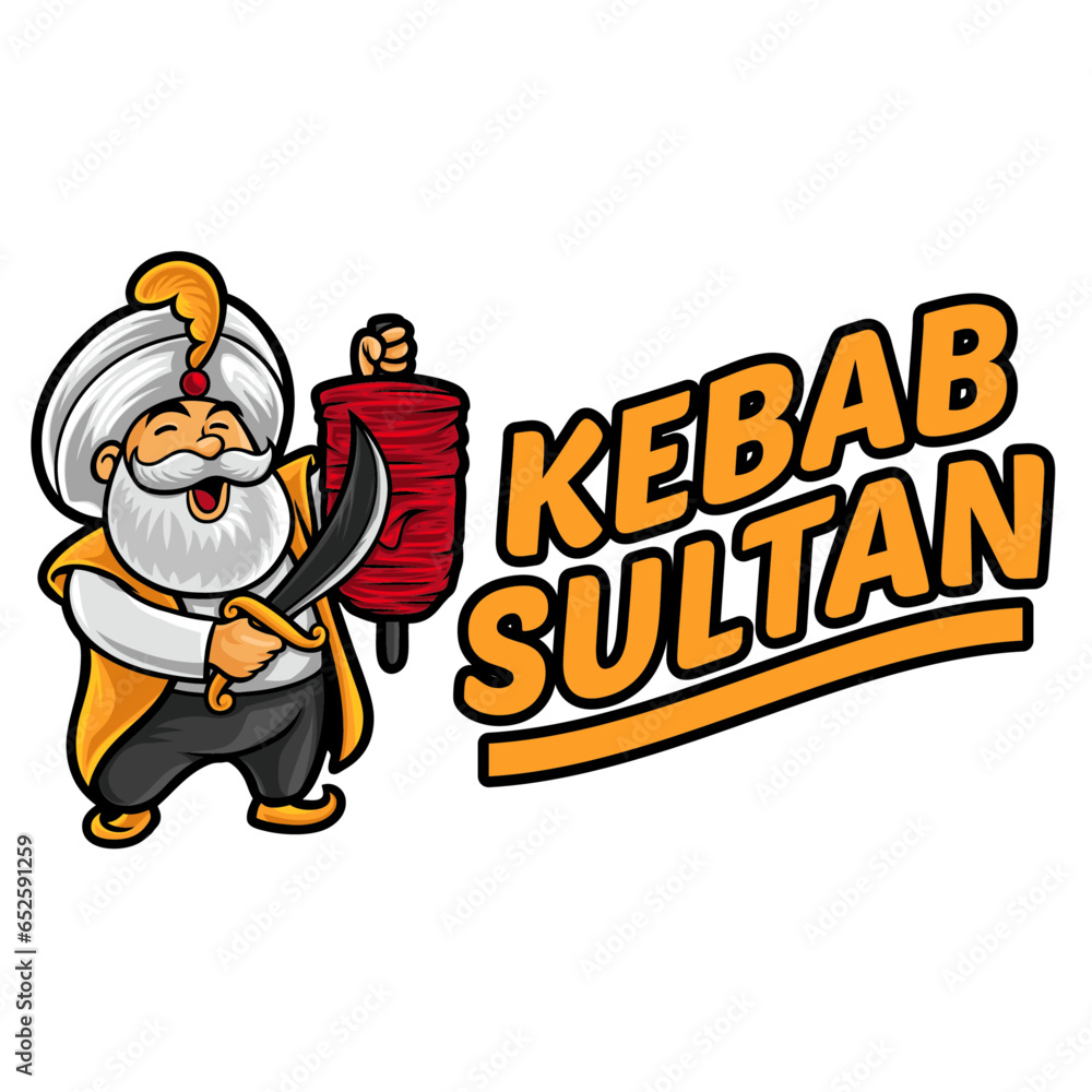 Kebab Sultan Logo Mascot Template Kebab Sultan Logo Mascot Template