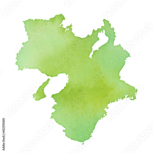 水彩風の地図　近畿地方のイラスト