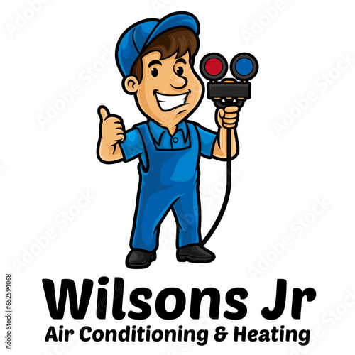 Air Conditioner Service Logo Mascot Template