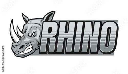 rhino head illustration vector mascot