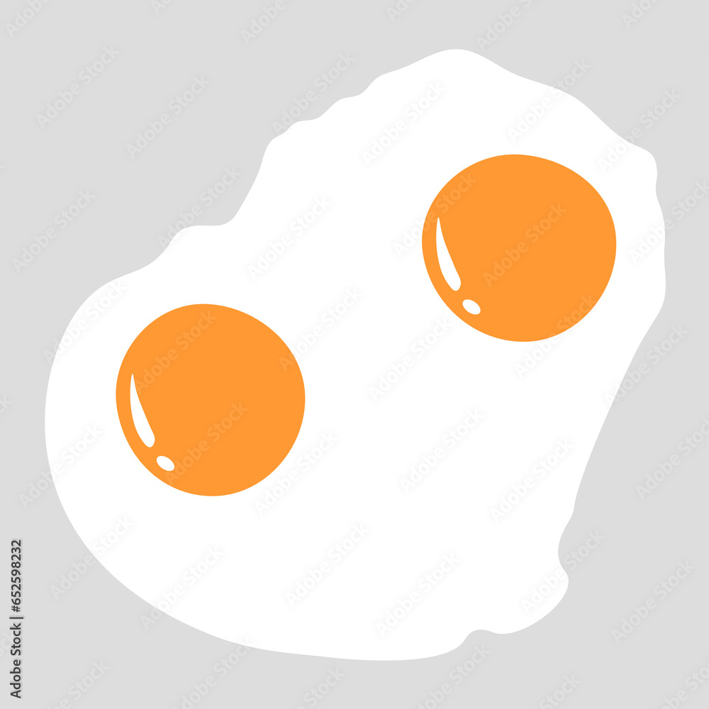 2 orange fried eggs in the middle of the egg whites 2 orange fried eggs in the middle of the egg whites