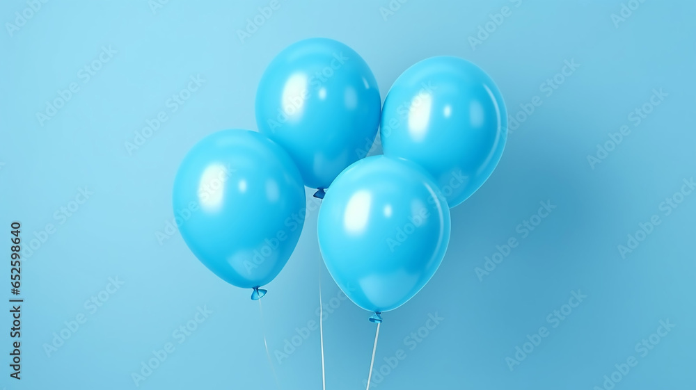 Vibrant Matte Balloons Against Blue Vibrant Matte Balloons Against Blue