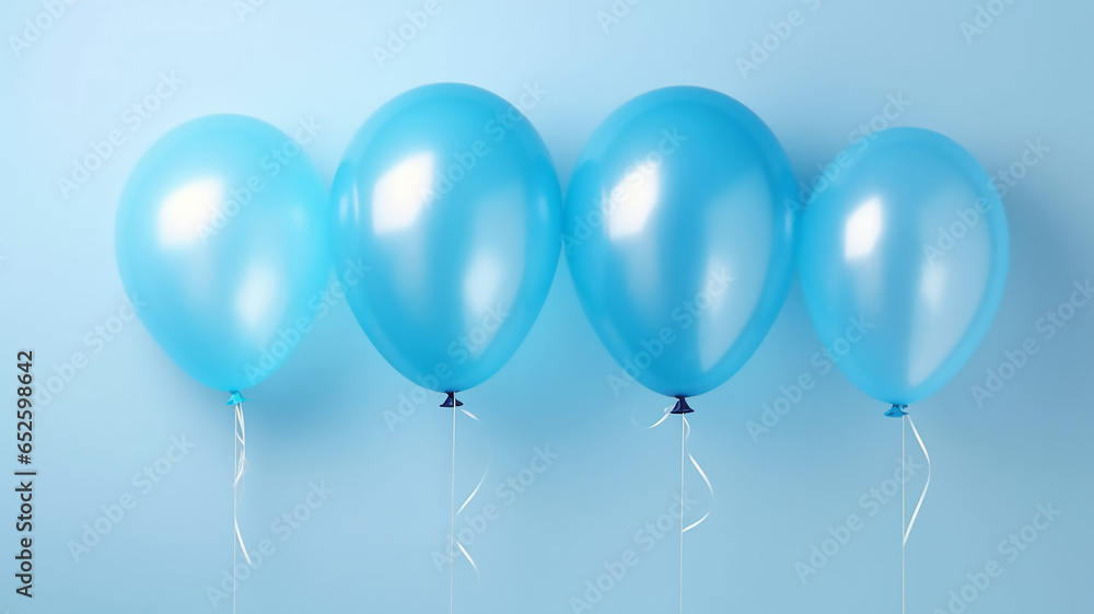 Blue Background with Bright Matte Balloons