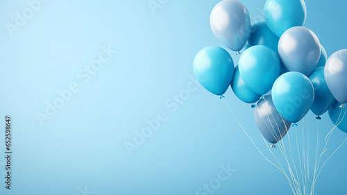 Light Blue Background Space with a Bunch of Balloons
