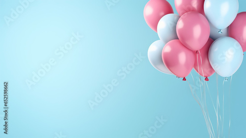 A Cluster of Balloons in Light Blue Background Space