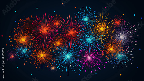 Colorful Firecrackers and Firework Decoration Illustration