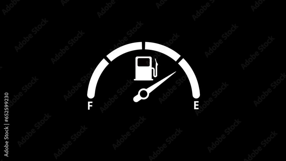 Fuel Meter Dashboard, fuel level indicator with arrow flashing low fuel