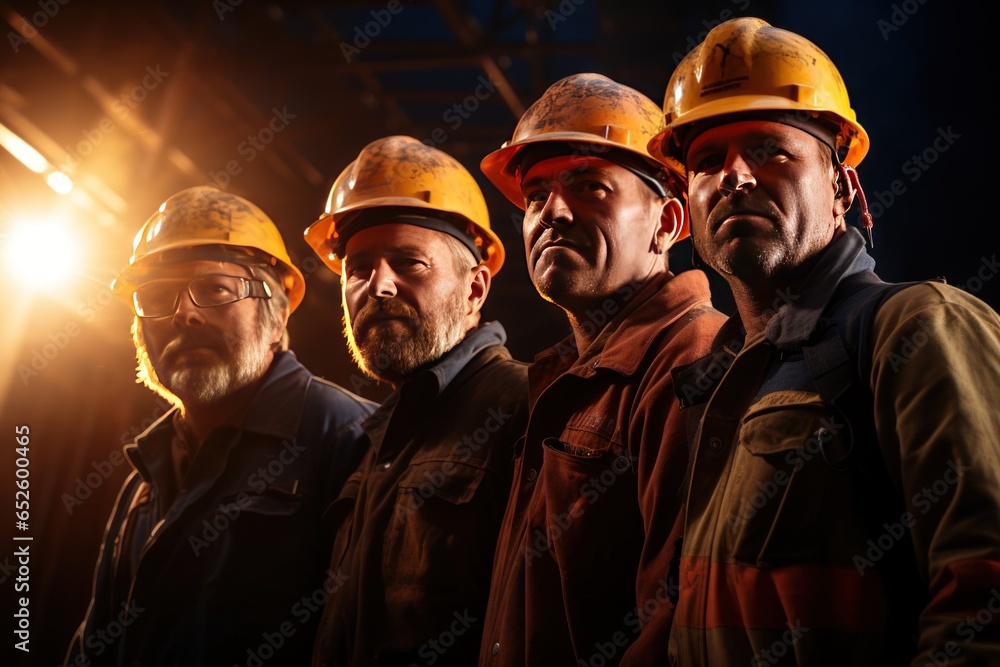 Team of engineers working in a heavy industrial factory. Generative Ai Team of engineers working in a heavy industrial factory. Generative Ai