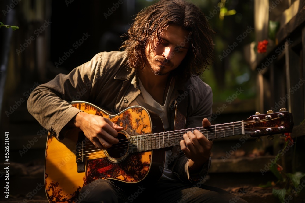 Obraz premium Passionate musician, Generative AI