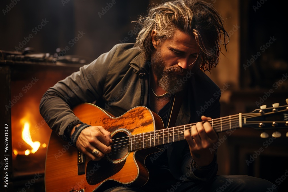 Fototapeta premium Passionate musician, Generative AI