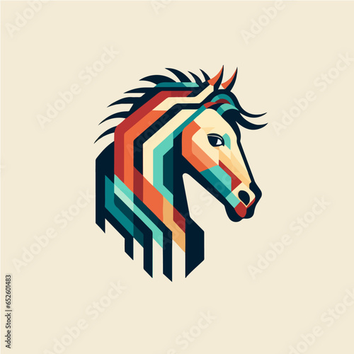 pixelete horse logo. vector