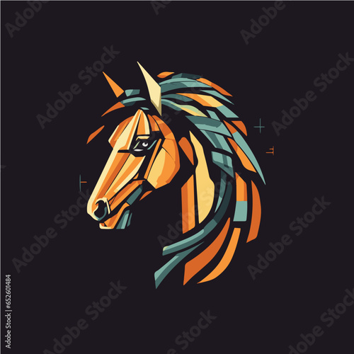 pixelete horse logo. vector