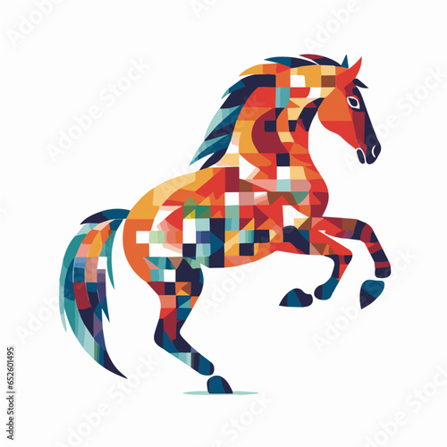 pixelete horse logo. vector