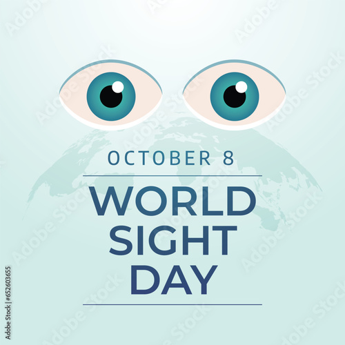 Flyers promoting World Sight Day or other events can utilize World Sight Day-related vector graphics. design of a flyer, a celebration.