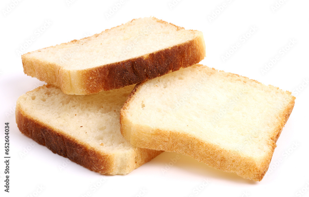 Sandwich white bread on white background, new angles