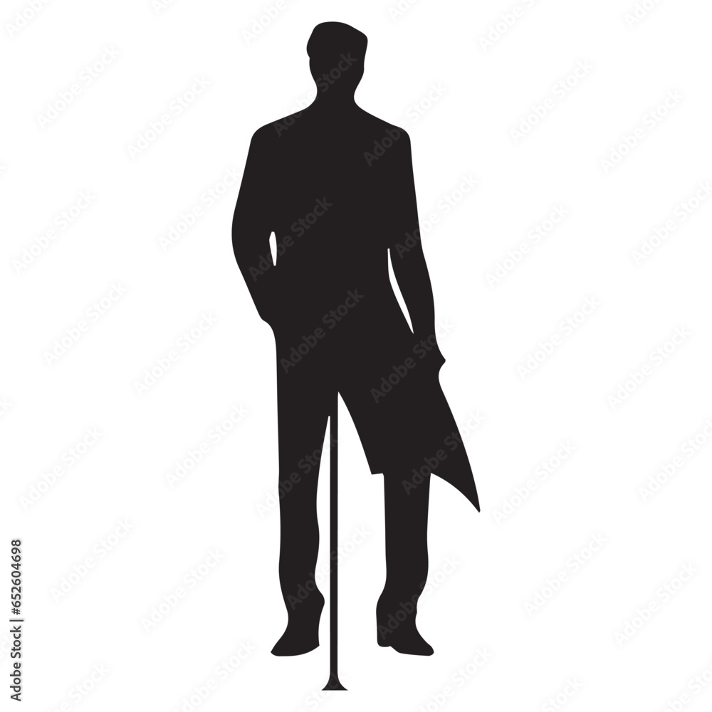Silhouette Blind People Vector illustration