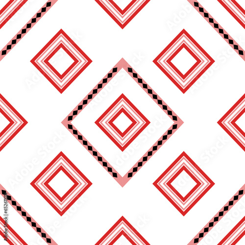 Geometric shapes seamless pattern on white background,design for fabric,curtain,background,carpet,wallpaper,clothing ,wrapping,batik,vector background and texture.