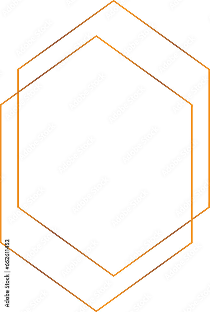 Rectangle Fancy Gold Border Design Element Vector