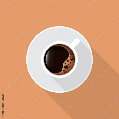 black coffe cup in flat design illustration. coffe cup cartoon illustration logo