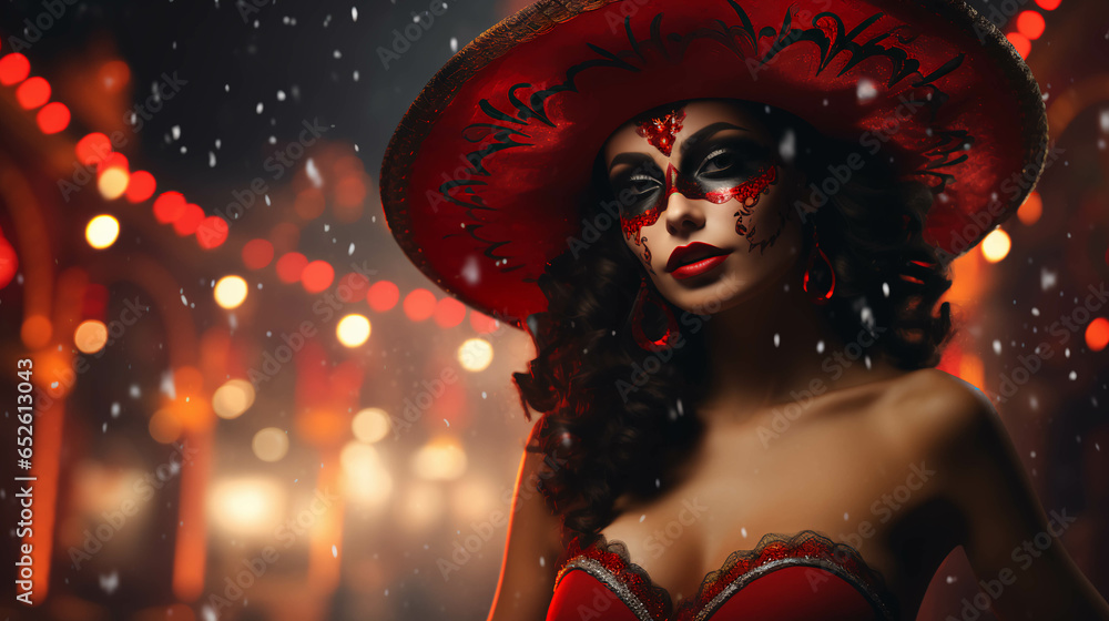 Fototapeta premium LATIN WOMEN CHRISTMAS THEME