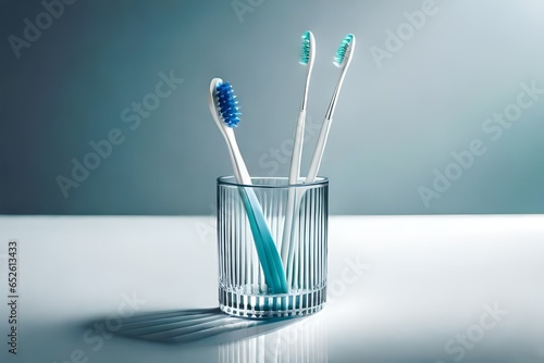 toothbrush in glass generated by AI