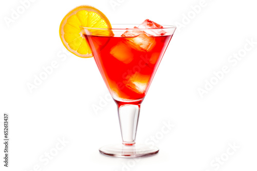 Wallpaper Mural Red cocktail with ice and lemon isolated on white background. Torontodigital.ca