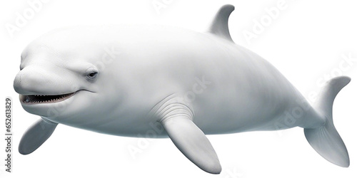 Beluga whale on transparent background