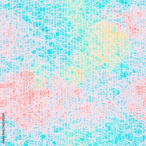 Abstract seamless time pattern in colored lines. AI generated.