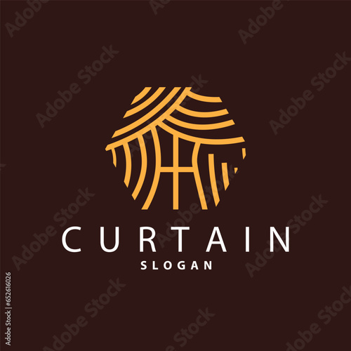 Simple Home Decoration Curtain Logo Templet Illustration