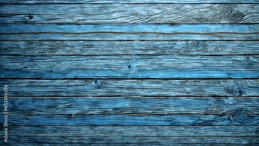 Blue wooden board close-up. Wooden background in blue color. Old grunge board background. AI generation Blue wooden board close-up. Wooden background in blue color. Old grunge board background. AI generation