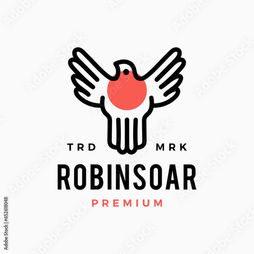 robin bird soar logo vector icon illustration