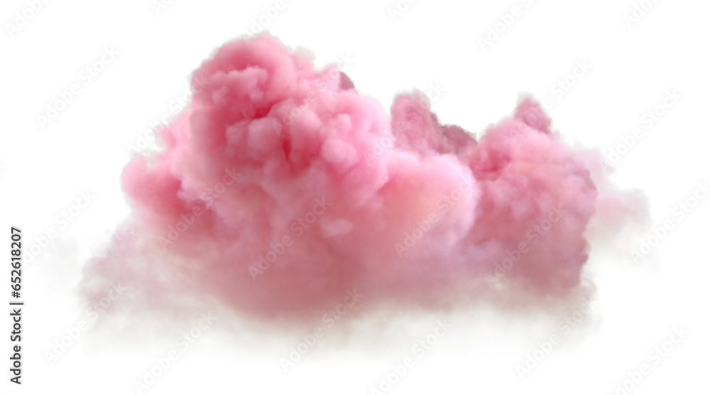 Pink smooth realistic weather clouds isolated transparent backgrounds 3d rendering png