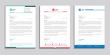 Corporate Creative Professional Modern & clean company business letterhead design bundle and letterhead template design set with blue, green, red, and colors to use for any business.