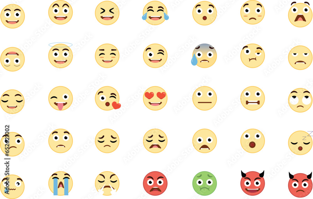Emoji vector icons set Emoji vector icons set