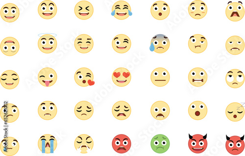 Emoji vector icons set