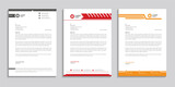 Corporate Creative Professional Modern & clean company business letterhead design bundle and letterhead template design set with gray, red, and yellow colors to use for any business.