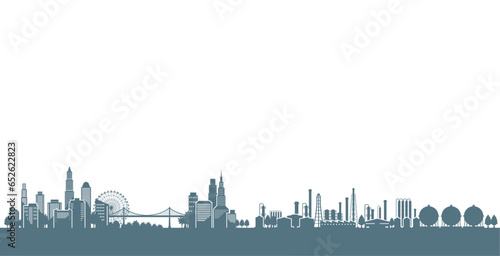 街並みを影で表現したベクターイラスト