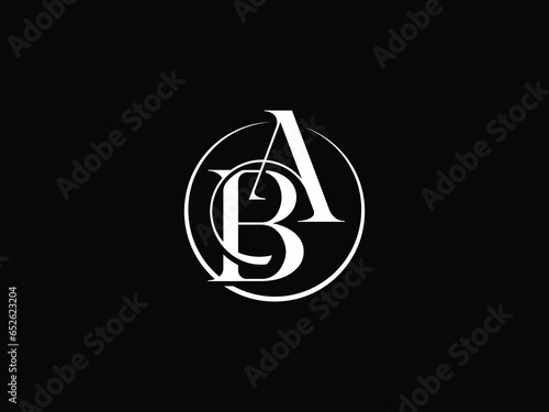 Creative BA, AB , initial monogram elegant vector logo template
