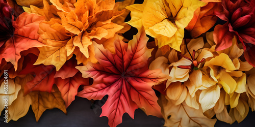 Set of three maple leaves red orange yellow maple leaves isolated on white 3D leave s on blur background