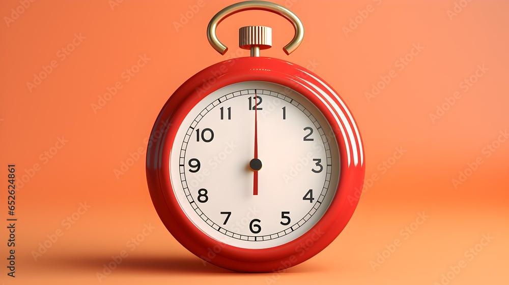 Red Stopwatch on Red Background. Generative AI Red Stopwatch on Red Background. Generative AI