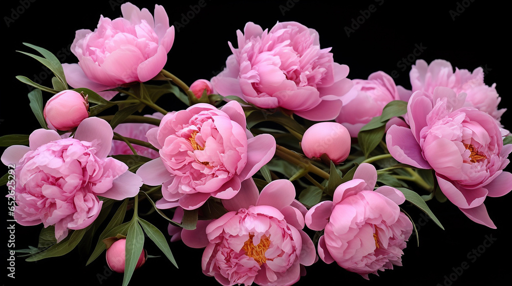 Fototapeta premium Peonies on a neutral background.
