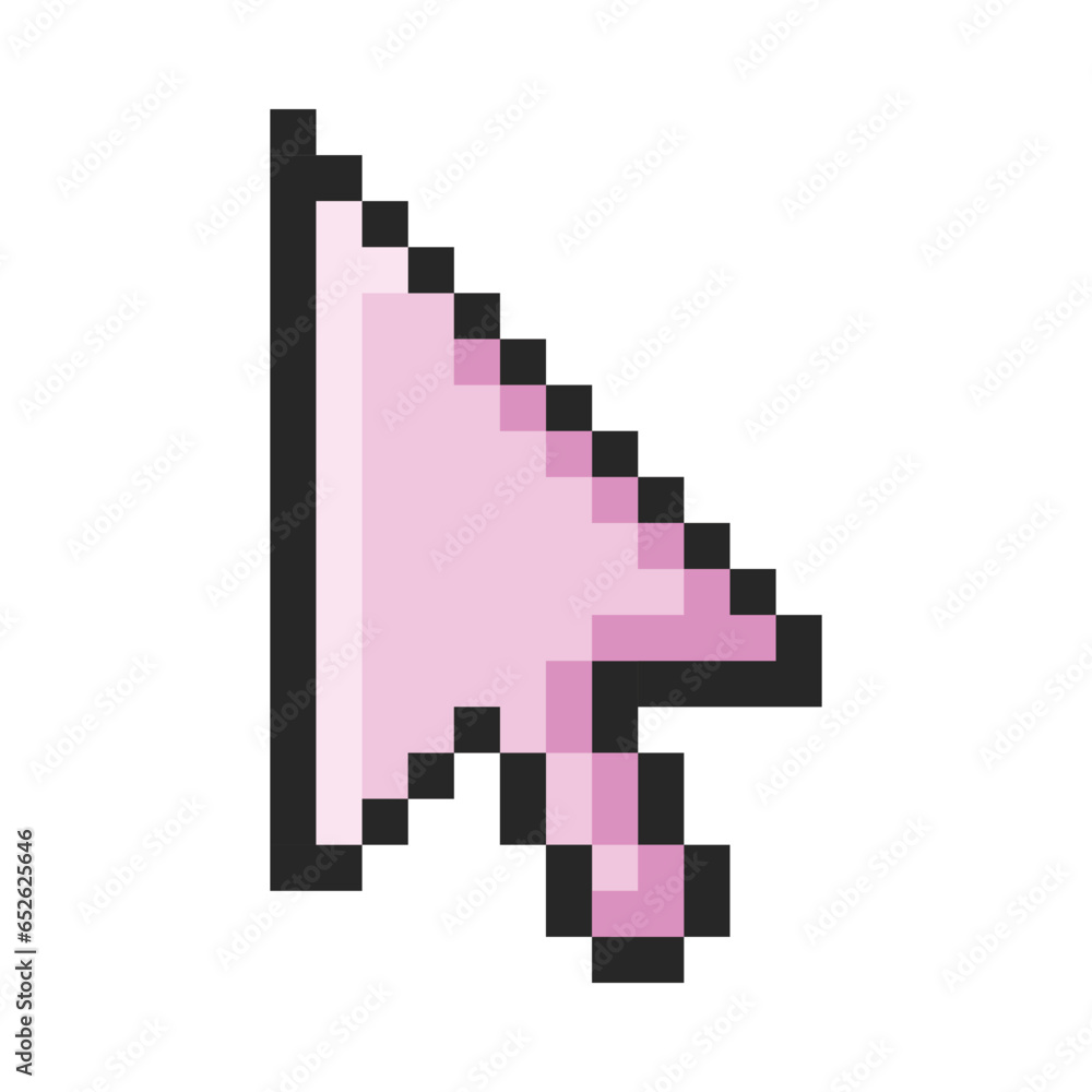 Pixel art y2k aesthetic old computer cursor, 90s mood. Vector 8-bit retro style illustration for card, social media, banner, stickers.