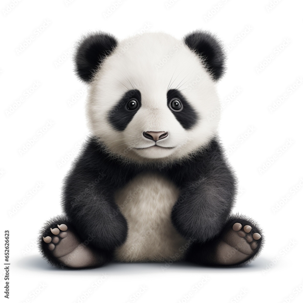 Giant panda baby on transparent background PNG